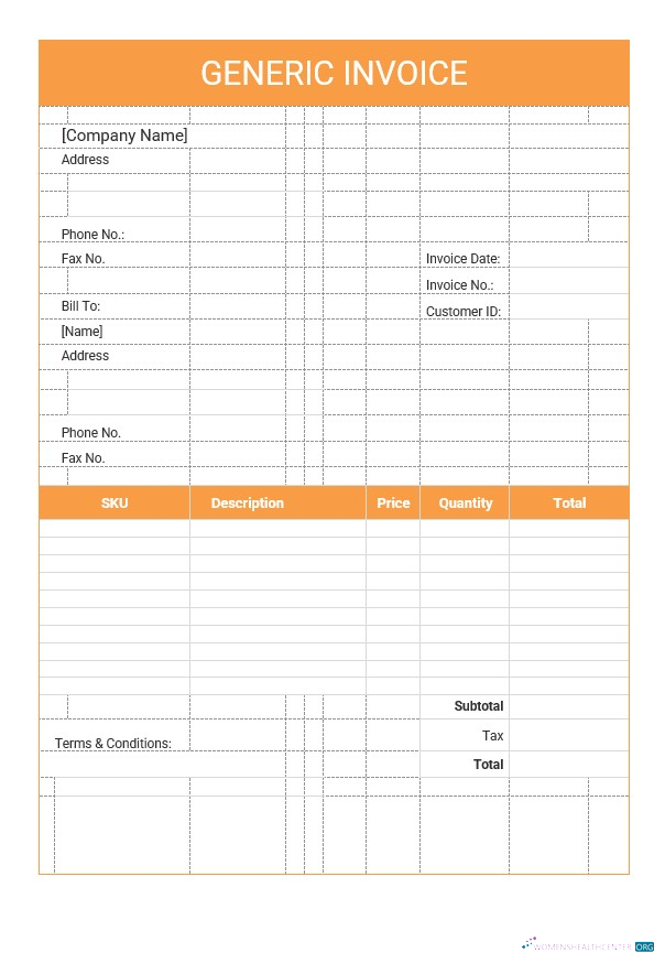 Download Editable Generic Invoice Template Photoshop template